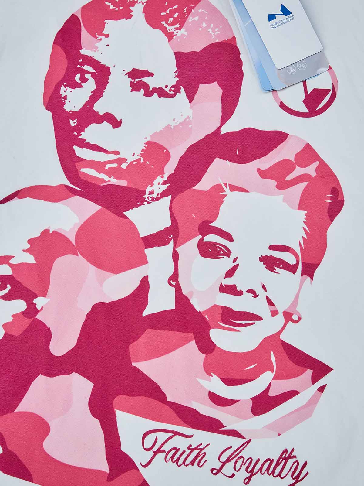 Empowerment in Pink Iconic Portrait Camo Art Graphic T-Shirt - Image 5