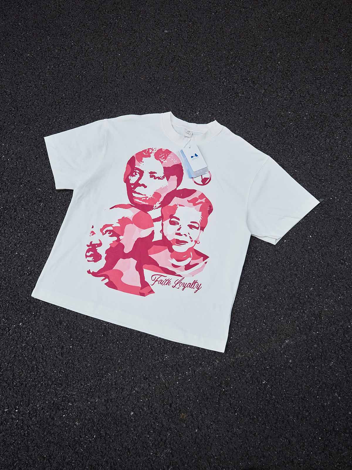 Empowerment in Pink Iconic Portrait Camo Art Graphic T-Shirt - Image 6