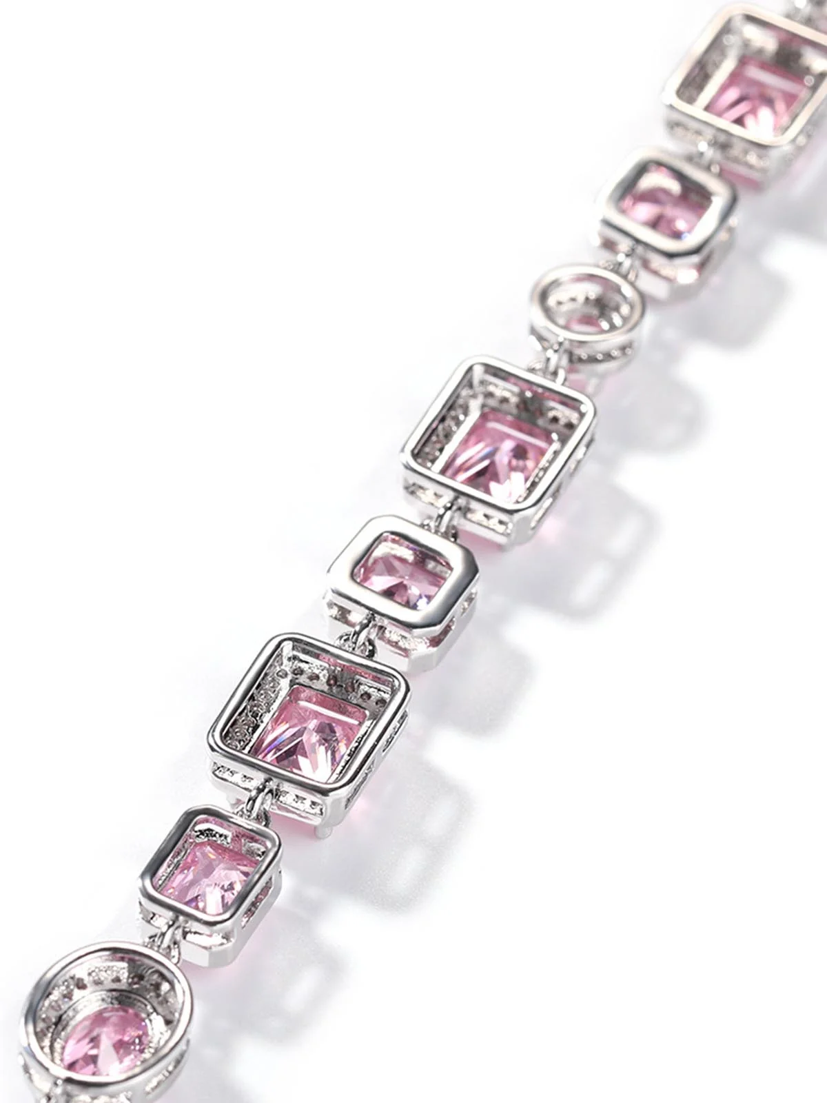 Light - Luxury Geometric Pink Gemstone Simple and Sweet Bracelet - Image 6