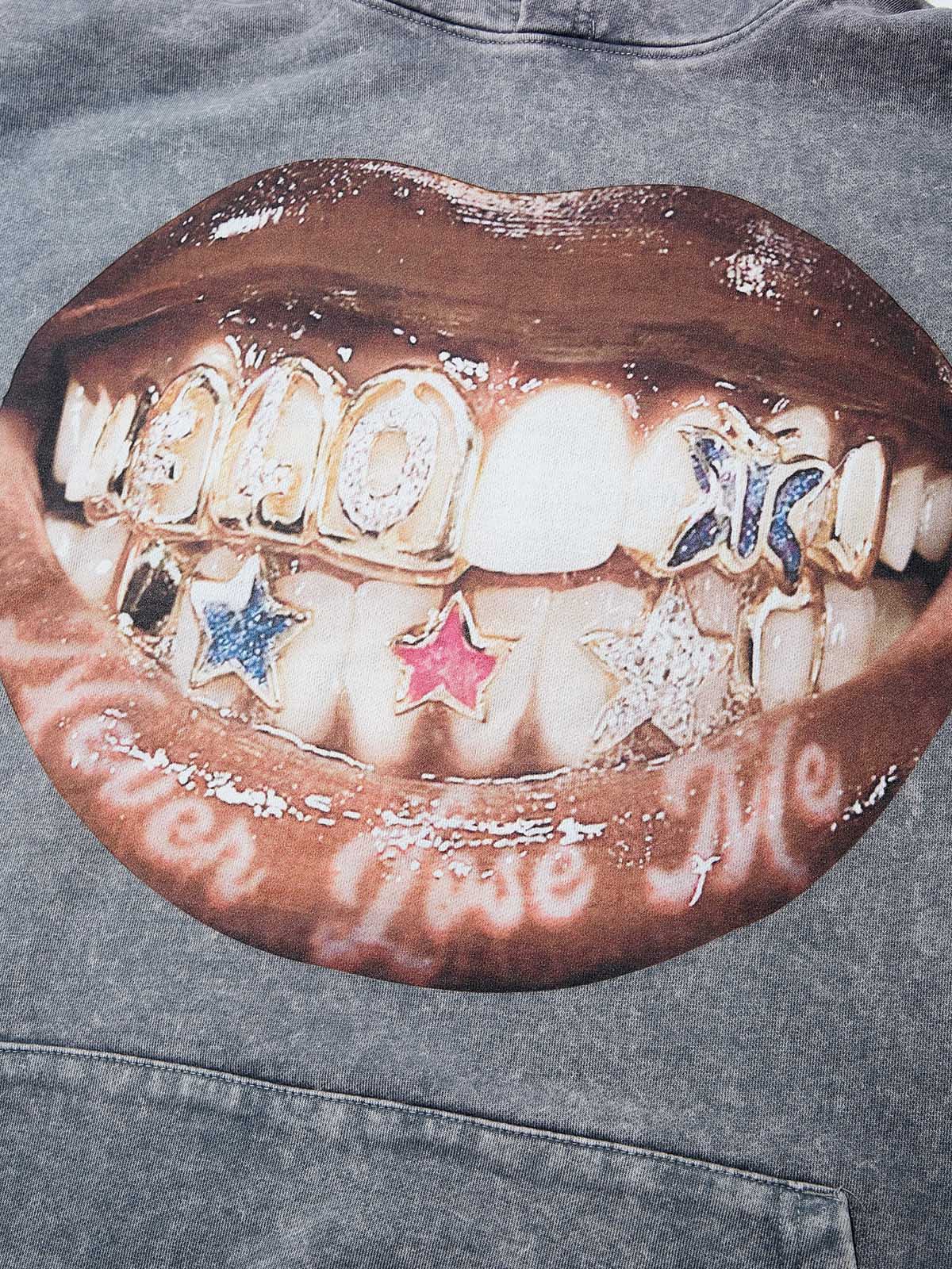 High quality Lip Teeth Sticker Art 425g Hoodie - Image 3
