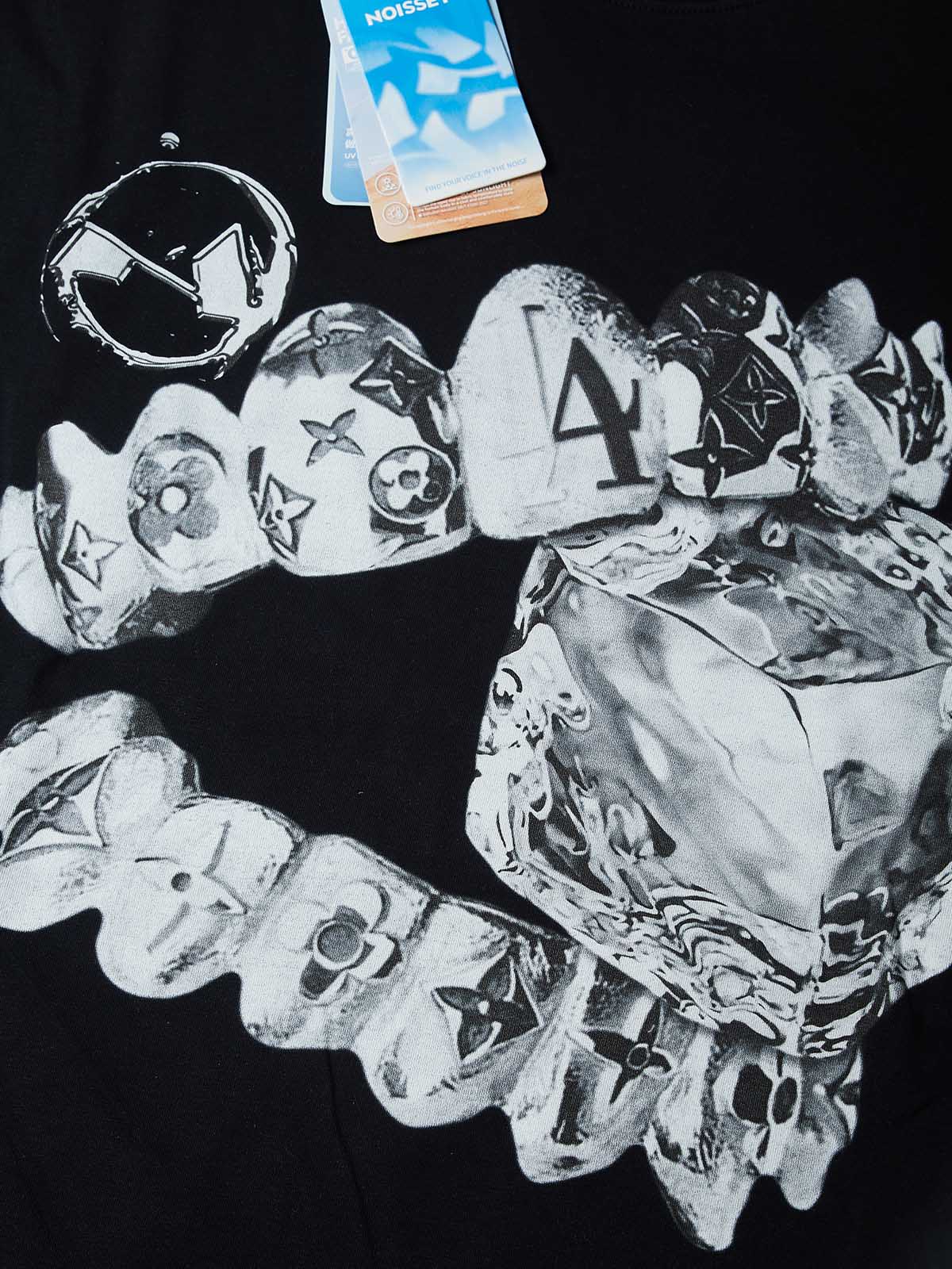 NOISSEY "Liquid Metal Teeth" Graphic Tanktop - Onyx Black Heavyweight Hot-Fix Crafted Sleeveless Tee - Image 2