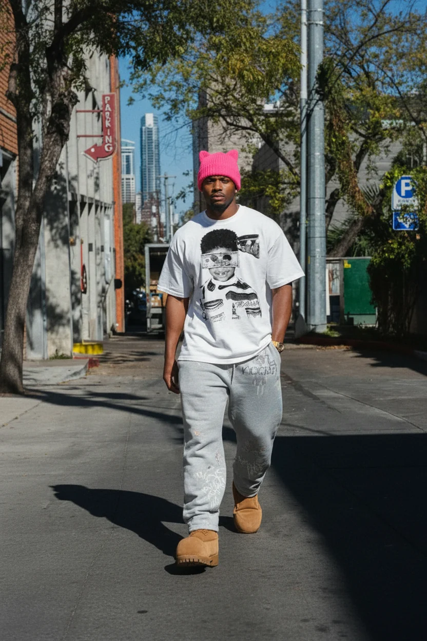 "Memorable Moments" Character Printed Boxy Oversized T-shirt - Image 3