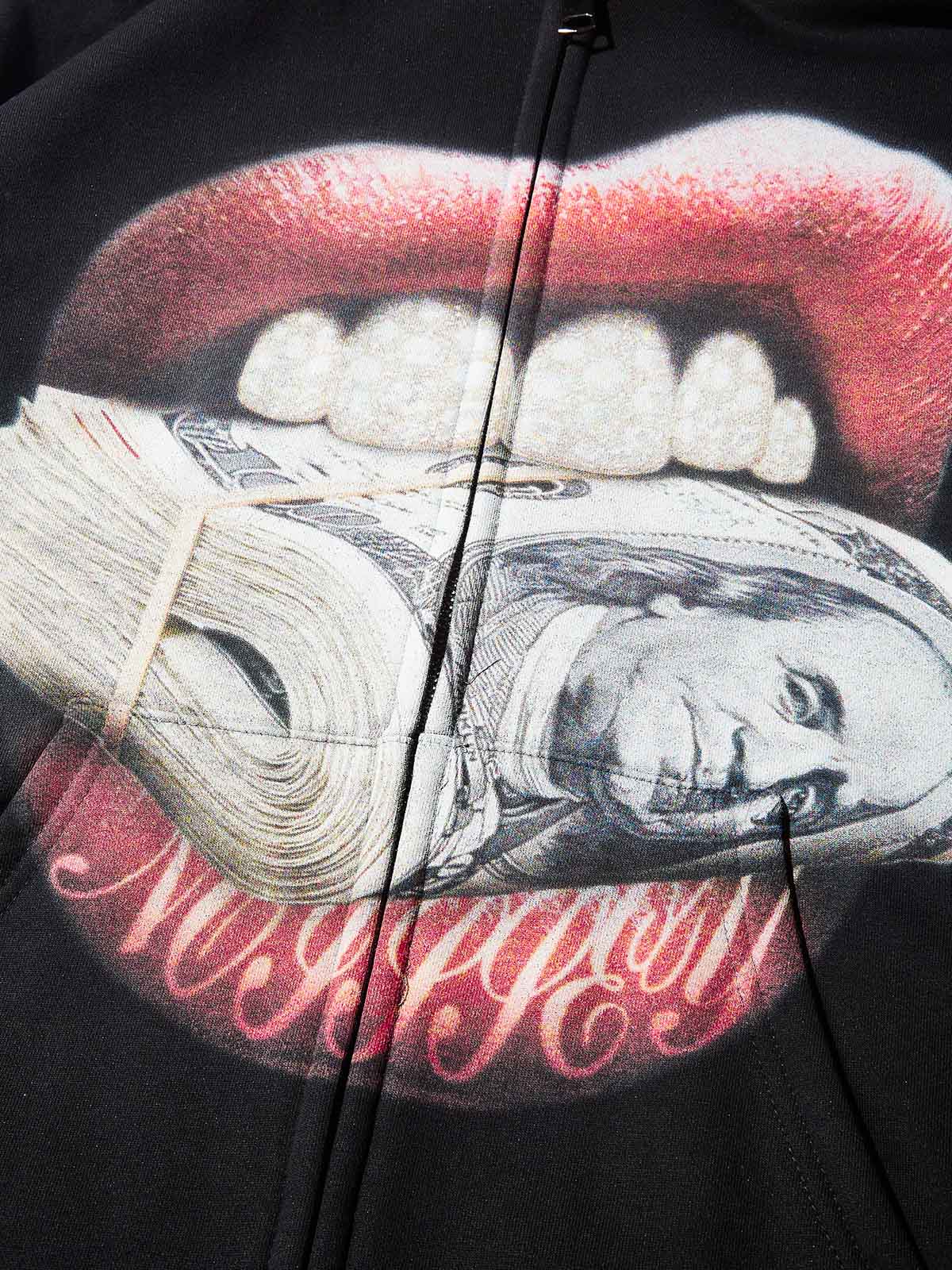 NOISSEY "Money Bite" Diamond Grillz Thermal Zip-Up Hoodie - Image 9