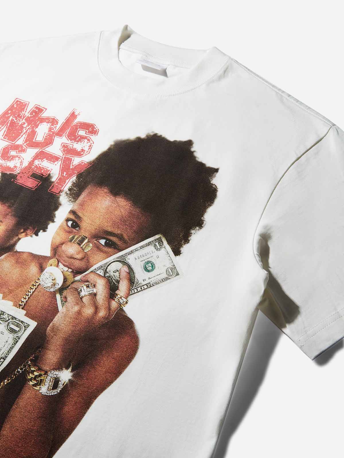 Money & Kids Vintage Print T-shirt - Image 8