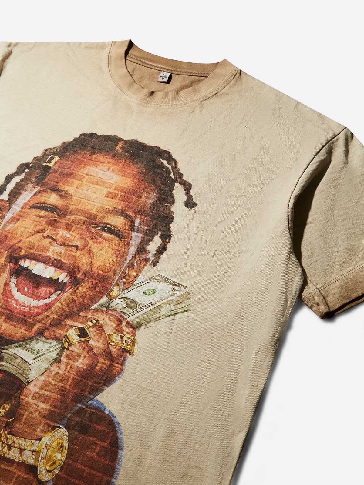 "Money Loves Me" Kids' Washed Print T-shirt - Image 3