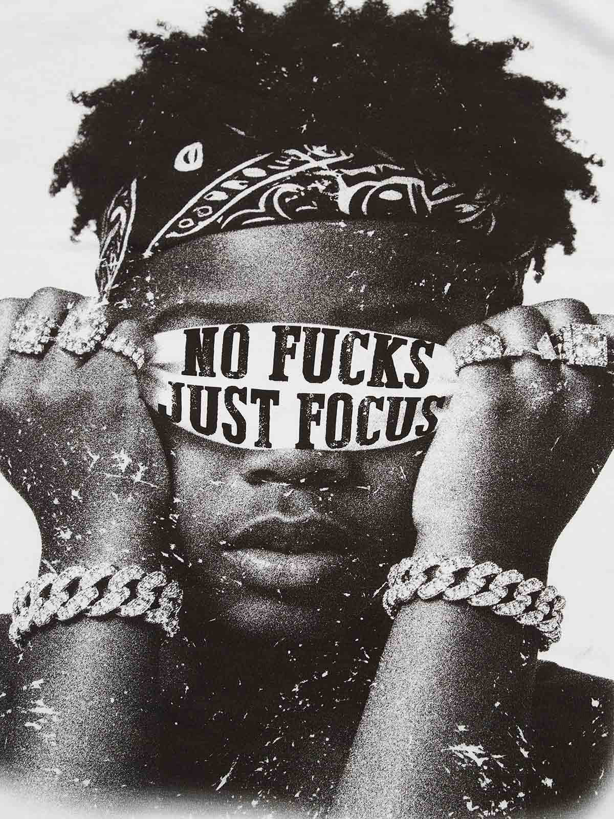 "No Fucks Just Focus" character-printed Boxy oversized T-shirt - Image 4