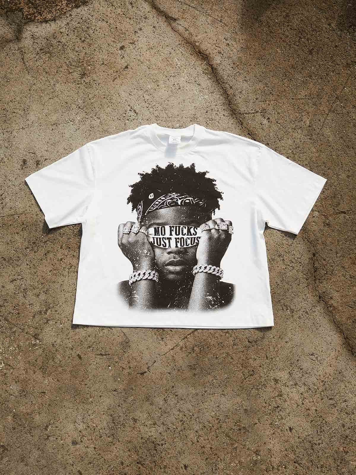 "No Fucks Just Focus" character-printed Boxy oversized T-shirt - Image 6