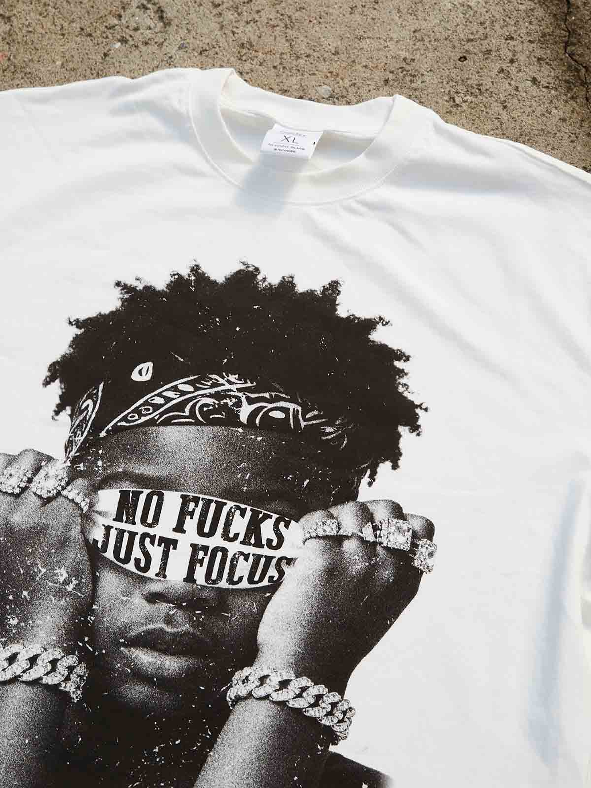 "No Fucks Just Focus" character-printed Boxy oversized T-shirt - Image 7