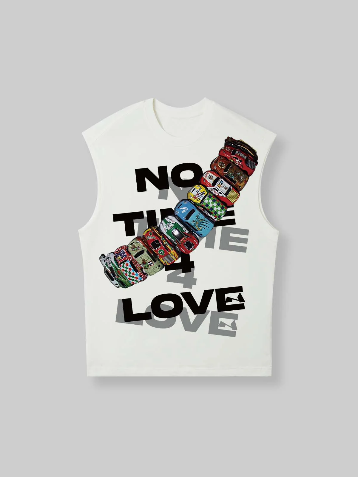 No Time 4 Love Slogan Tank Top