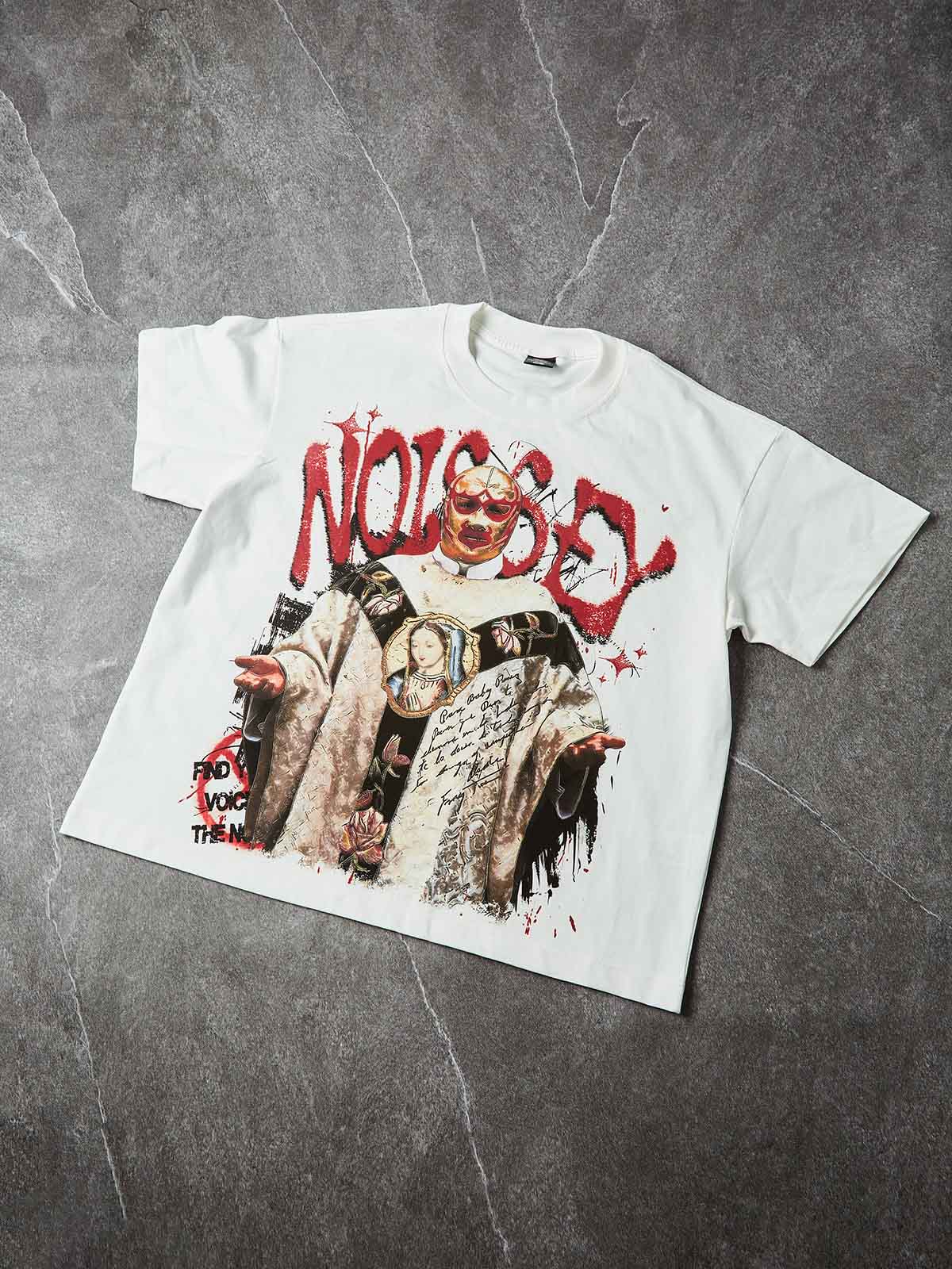 NOISE FAD VOICE THEN — Wrestler Priest Graffiti Art Print Short-Sleeve T-Shirt - Image 6