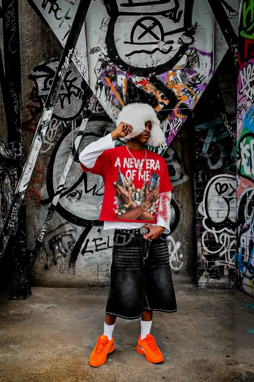 NOISSEY "A New Era Of Me" Double-Sleeve Graphic Sweatshirt - Crimson Red - Image 4