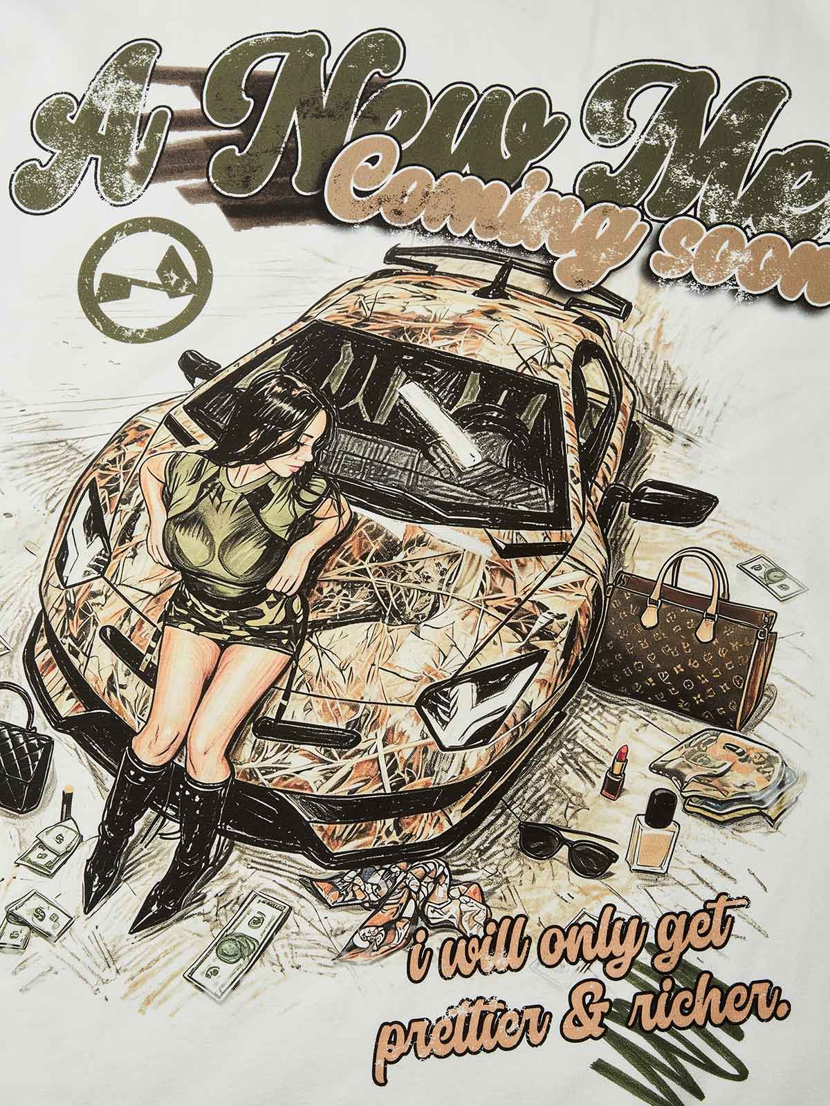 NOISSEY "A New Me" Camo Panel Crewneck Sweatshirt - Off-White - Image 2