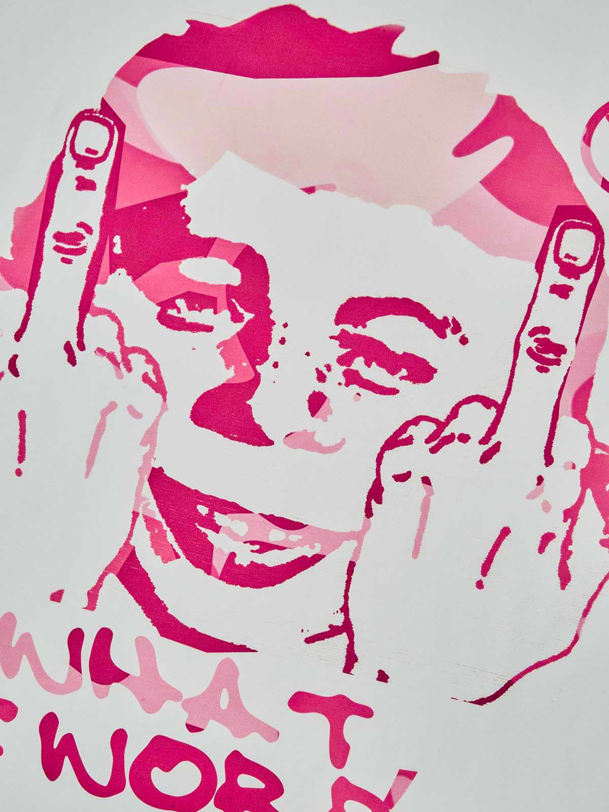 NOISSEY "What Me Worry?" Pink Camo Pop Art T-Shirt - Bad Boy Rebellion Streetwear Tee - Image 2