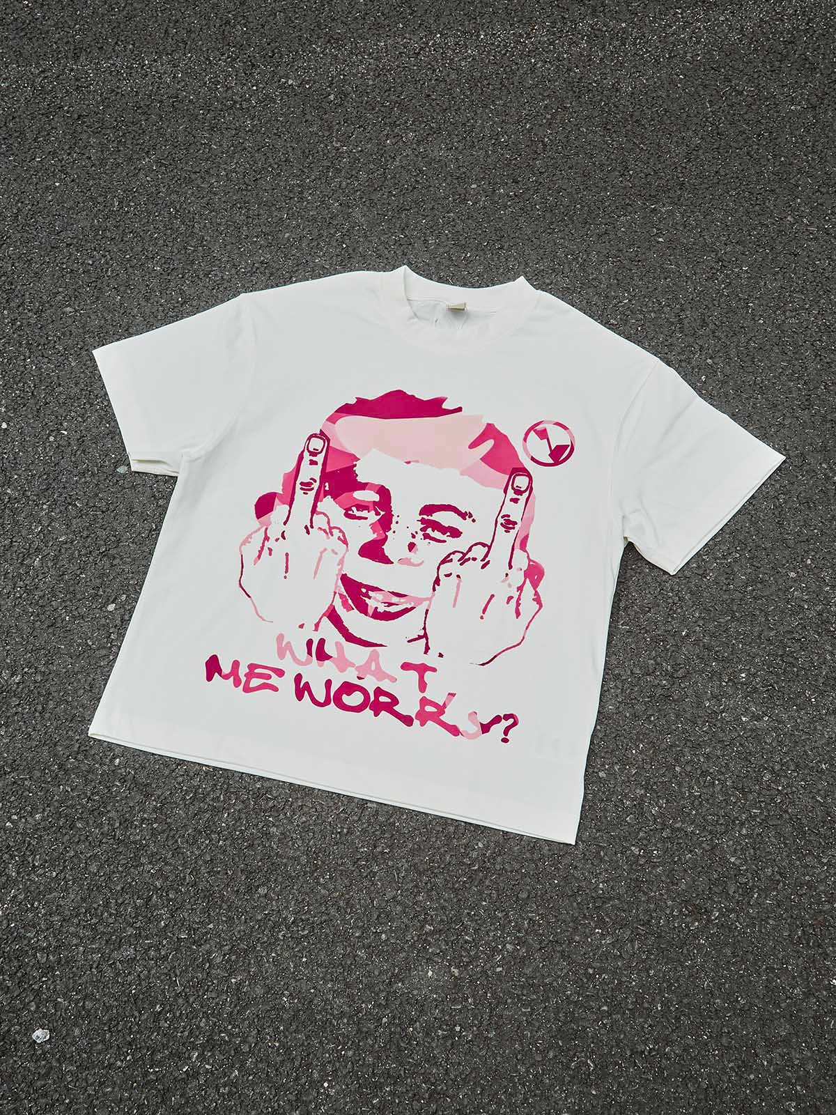 NOISSEY "What Me Worry?" Pink Camo Pop Art T-Shirt - Bad Boy Rebellion Streetwear Tee - Image 6