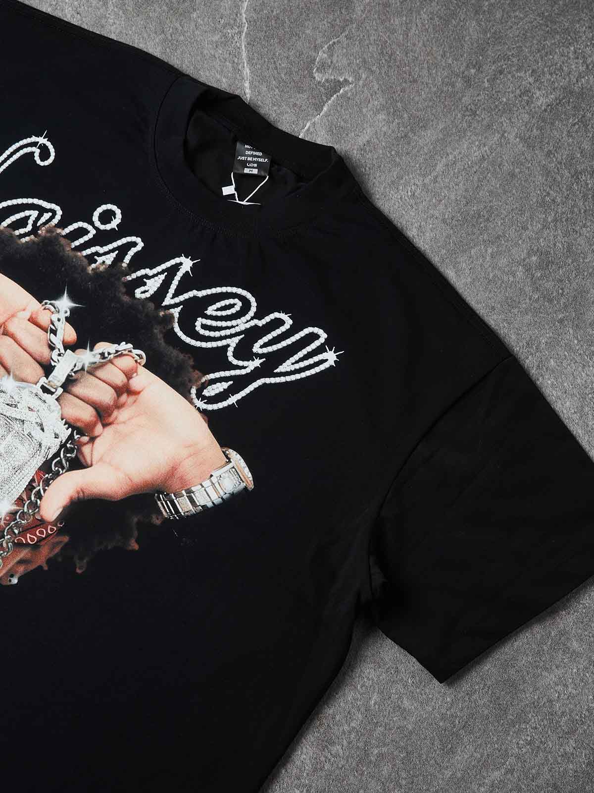 NOISSEY "Blind Faith" Child & Jesus Piece Graphic Rhinestone Heavyweight T-Shirt - Image 5