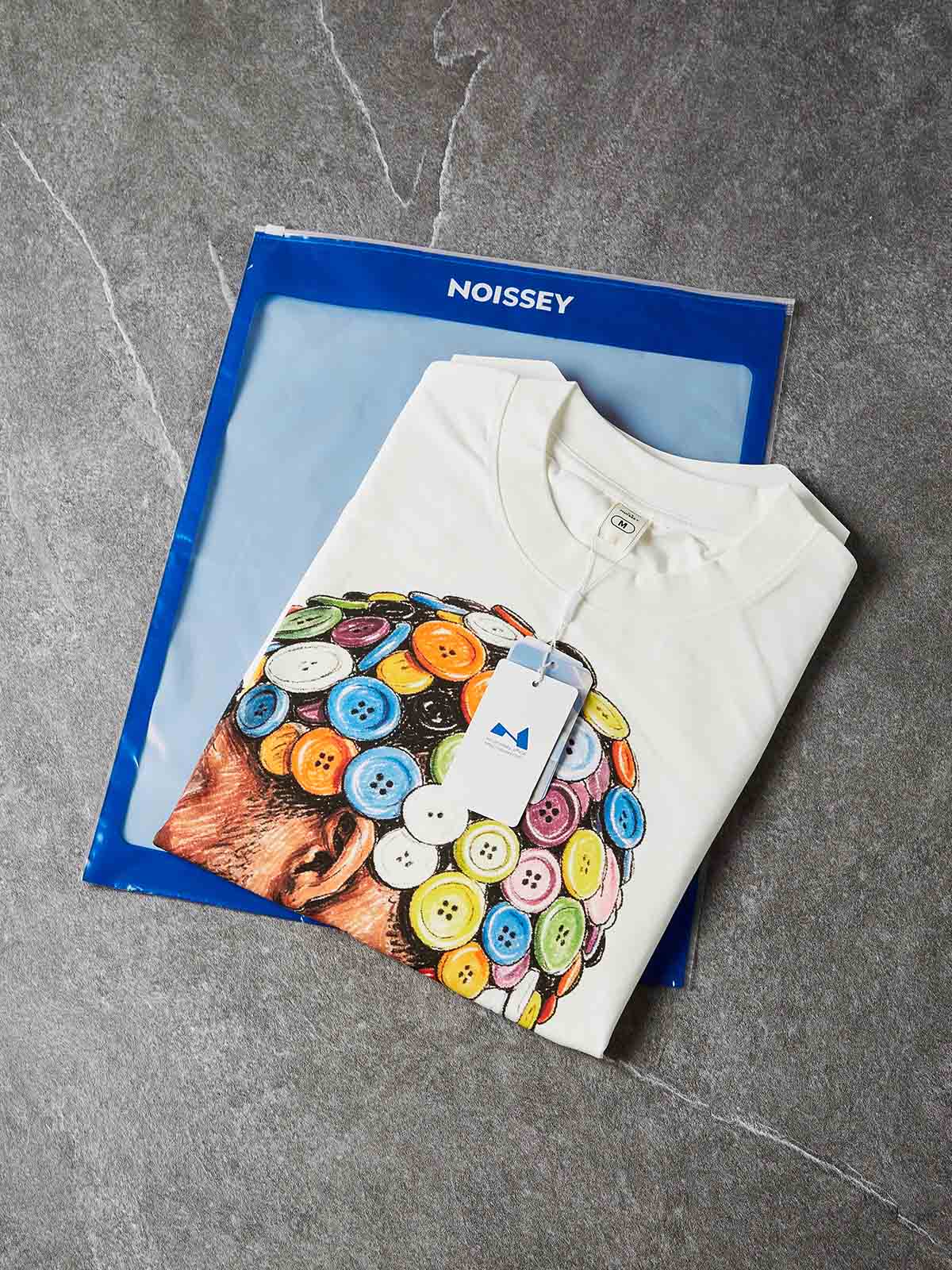NOISSEY "Button Necklace" White Tee - DIY Combo T-Shirt - Image 8