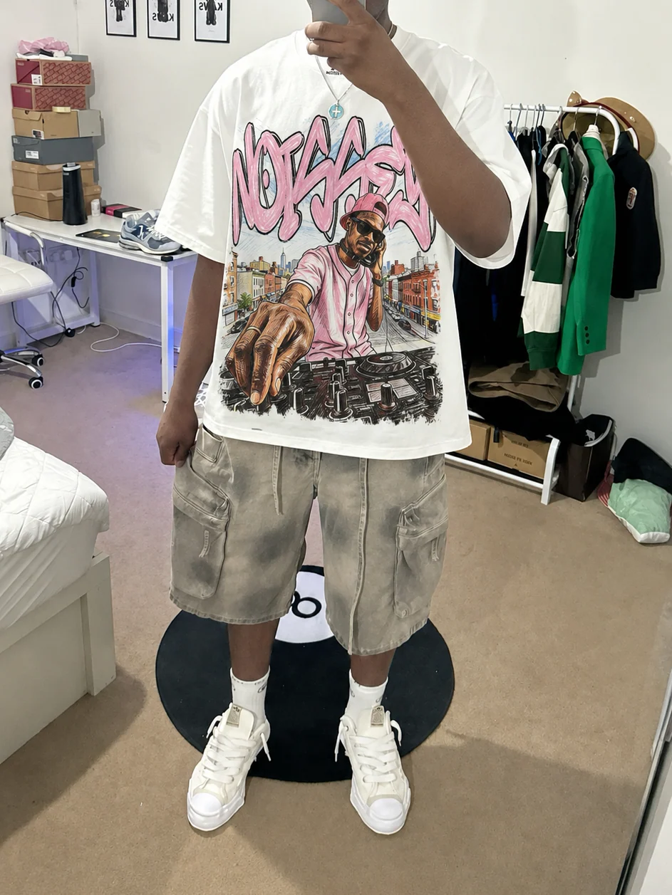 NOISSEY City Sound Boxy Heavyweight Graphic Tee - White - Image 4