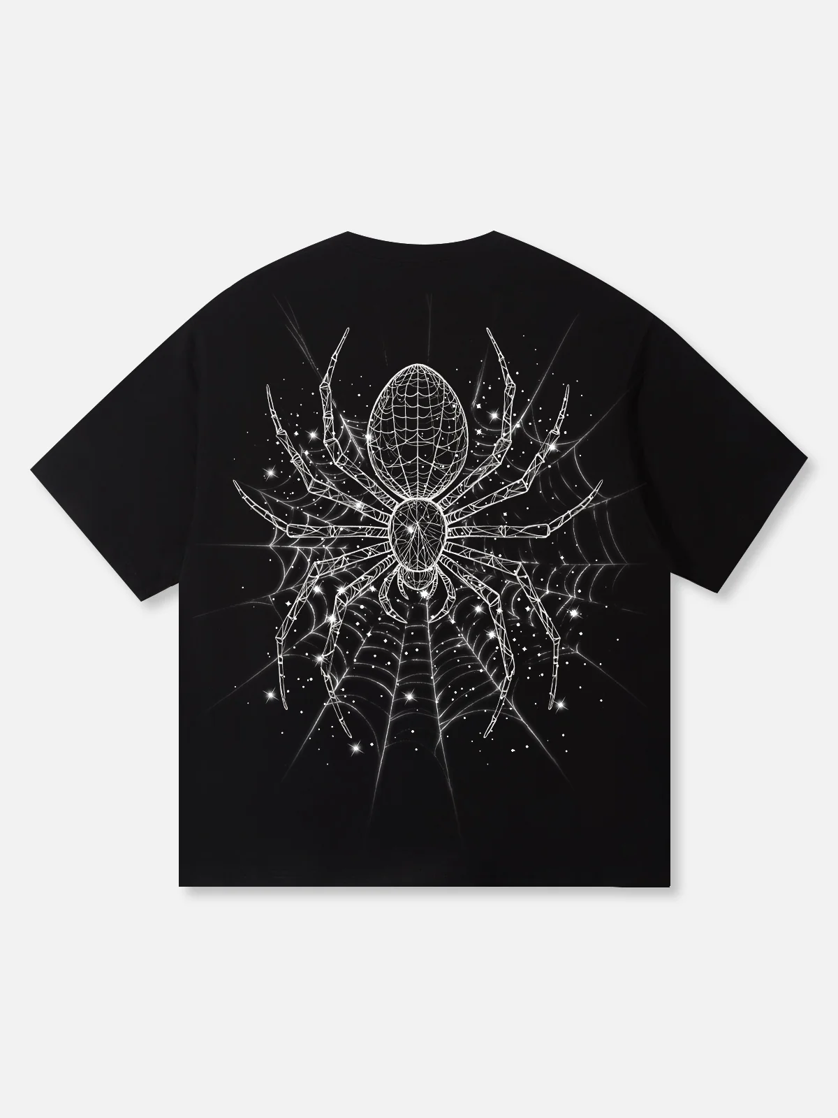 NOISSEY "Dark Web" Geometric 3D Spiderweb Dual-Sided Graphic Oversized T-Shirt - Image 14