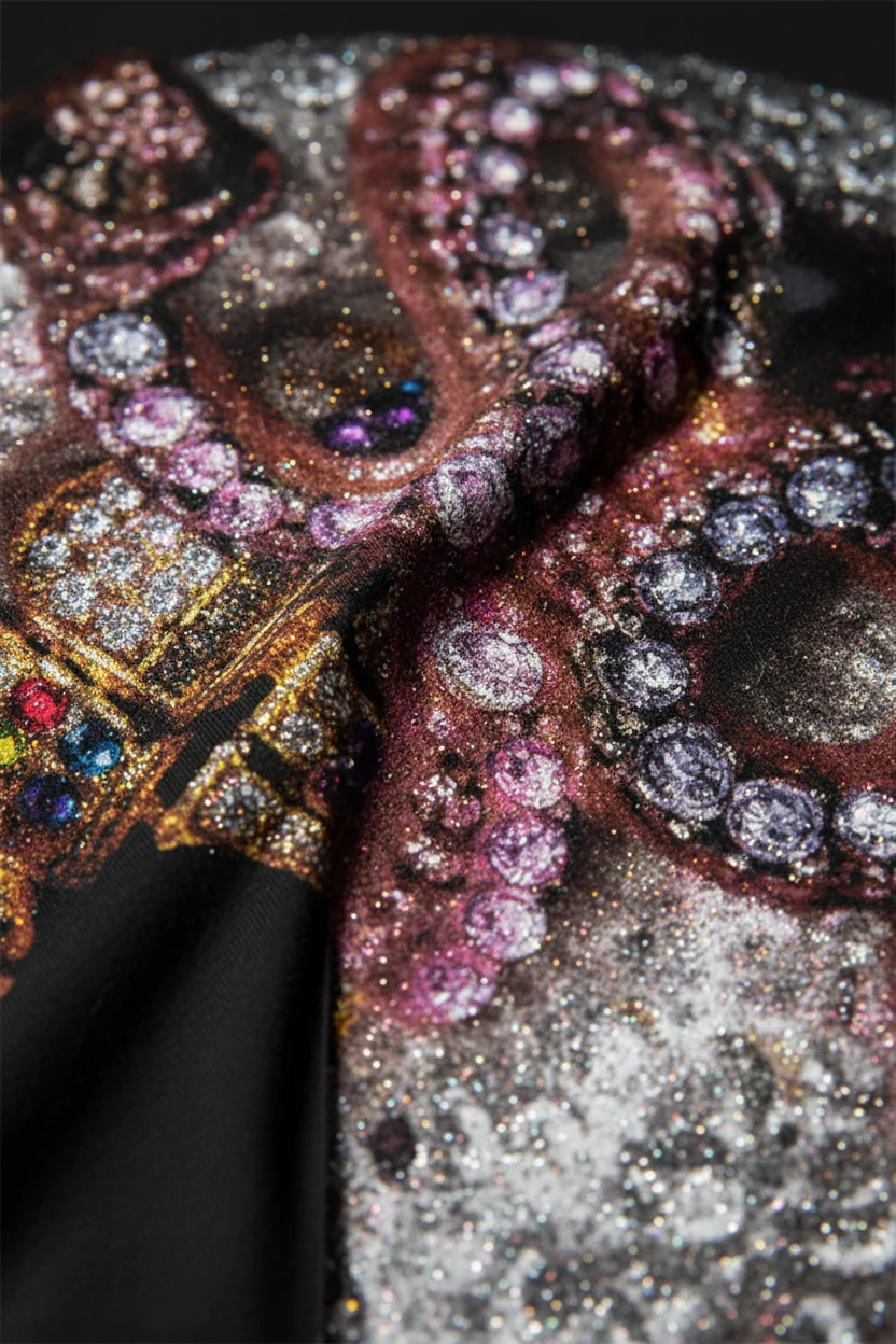 NOISSEY "Diamond Lips & Python" Grillz & Pink Rhinestone Snake Graphic Oversized Tee - Image 4