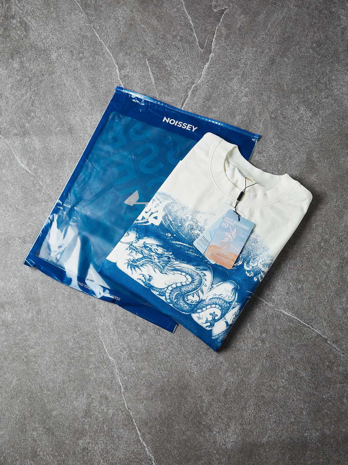 NOISSEY Dragon Grills Blue & White Porcelain Art Print T-Shirt - Porcelain White - Image 6