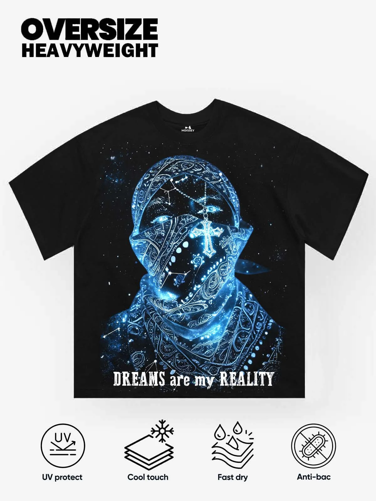 NOISSEY "Dreams are my Reality" Graphic Tee - Heavyweight Jet Black - Image 7