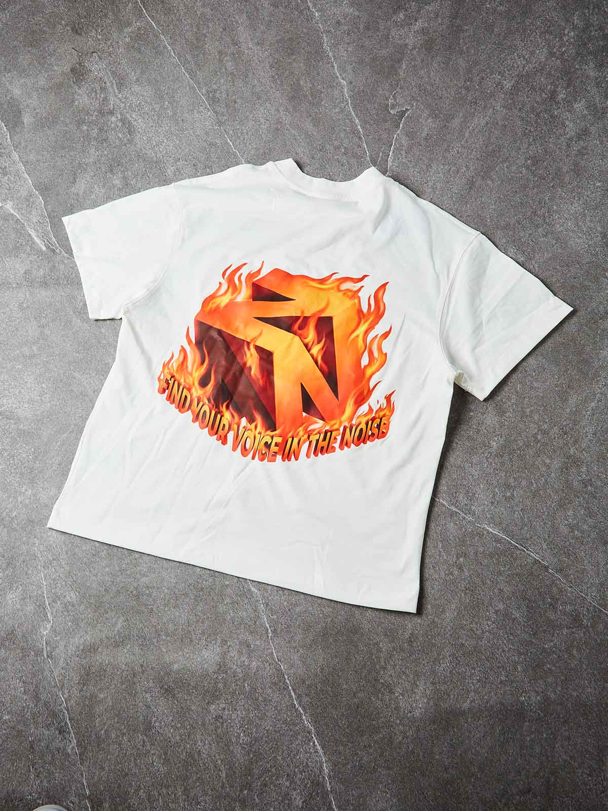 NOISSEY "Flame Core" Logo Heavyweight Tee - Pure White - Image 5