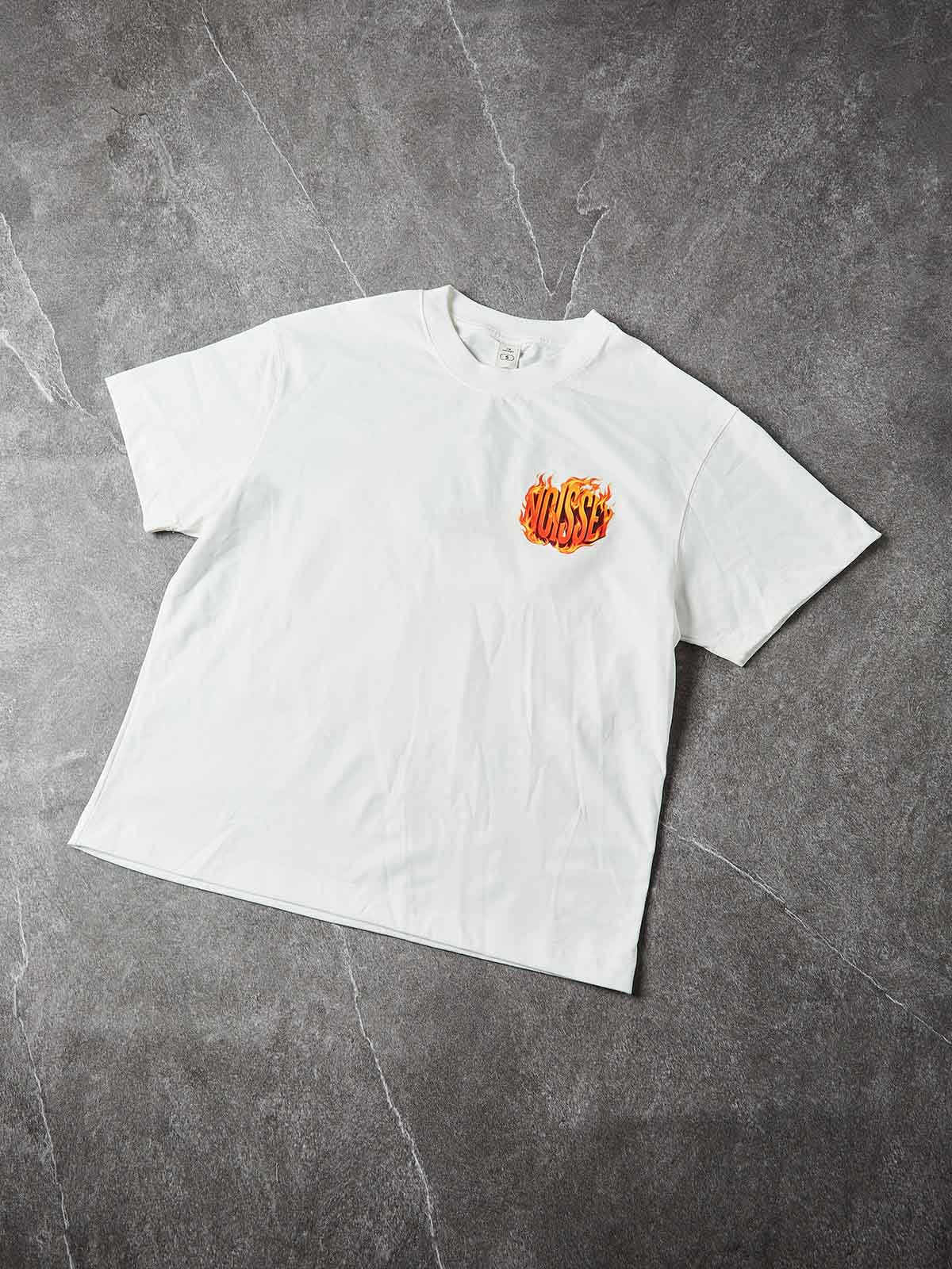 NOISSEY "Flame Core" Logo Heavyweight Tee - Pure White - Image 7