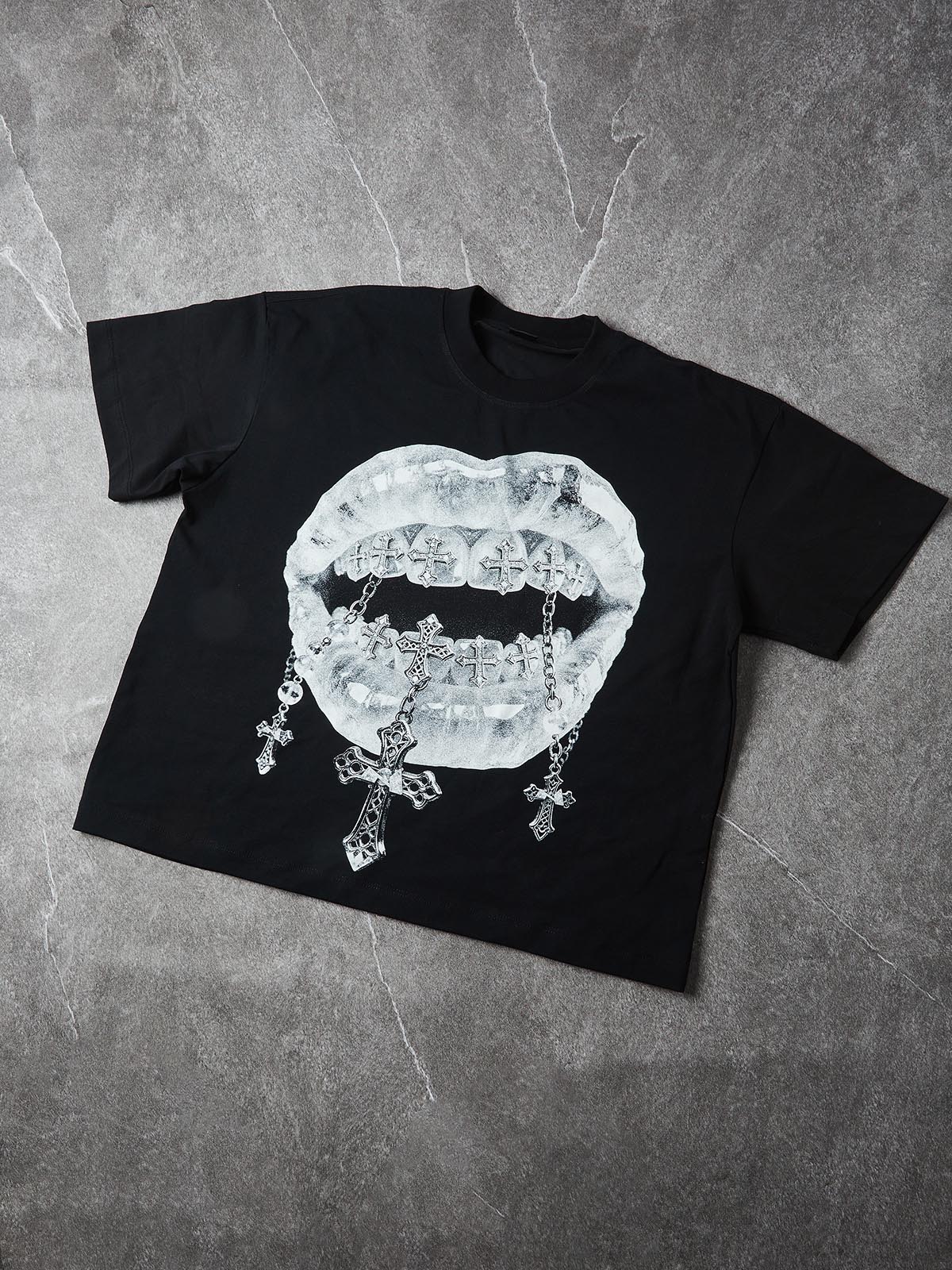 NOISSEY "FROZEN ICON" ICY CROSS & GRILLZ ARTWORK OVERSIZED TEE - Image 4