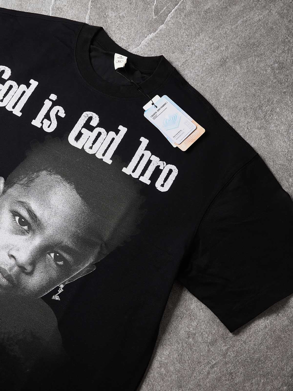 NOISSEY "God Is God Bro" Black Boxy Tee - Vintage Graphic - Image 5