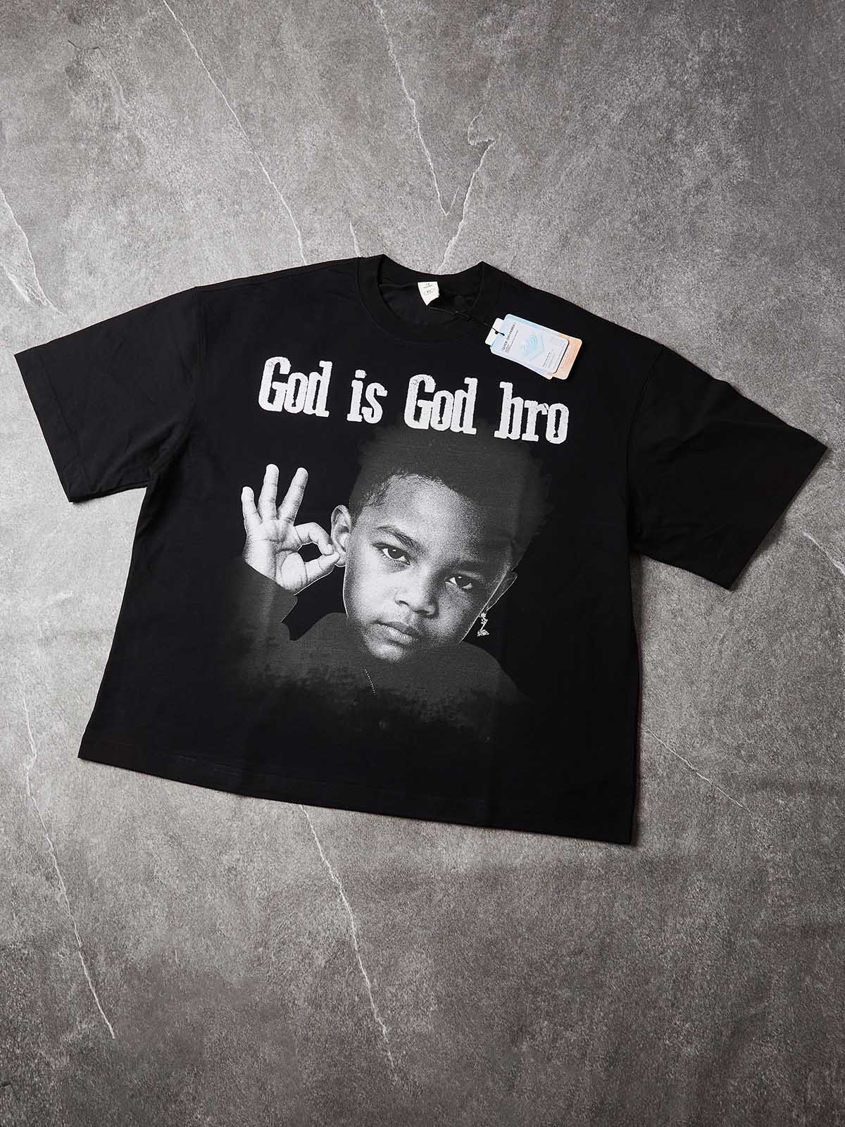NOISSEY "God Is God Bro" Black Boxy Tee - Vintage Graphic - Image 6