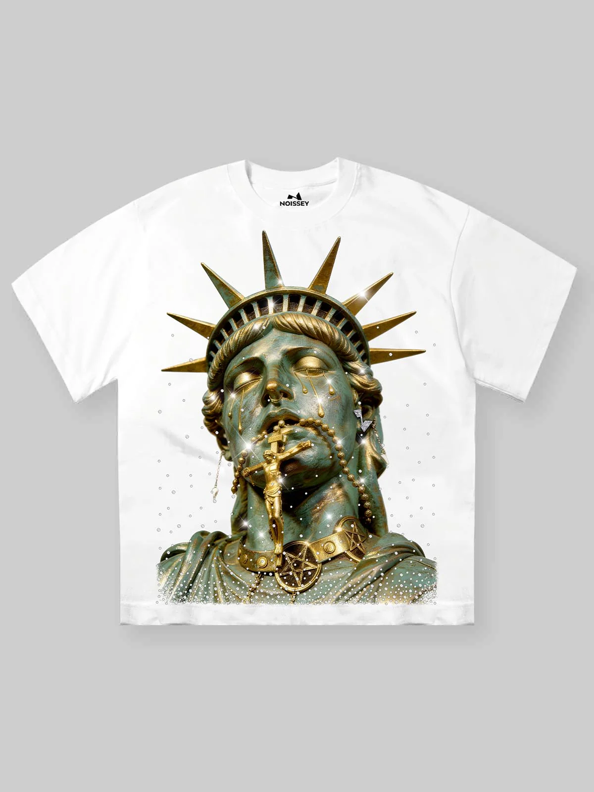 NOISSEY GOLDEN LIBERTY - BRONZE STATUE ICED OUT ART TEE