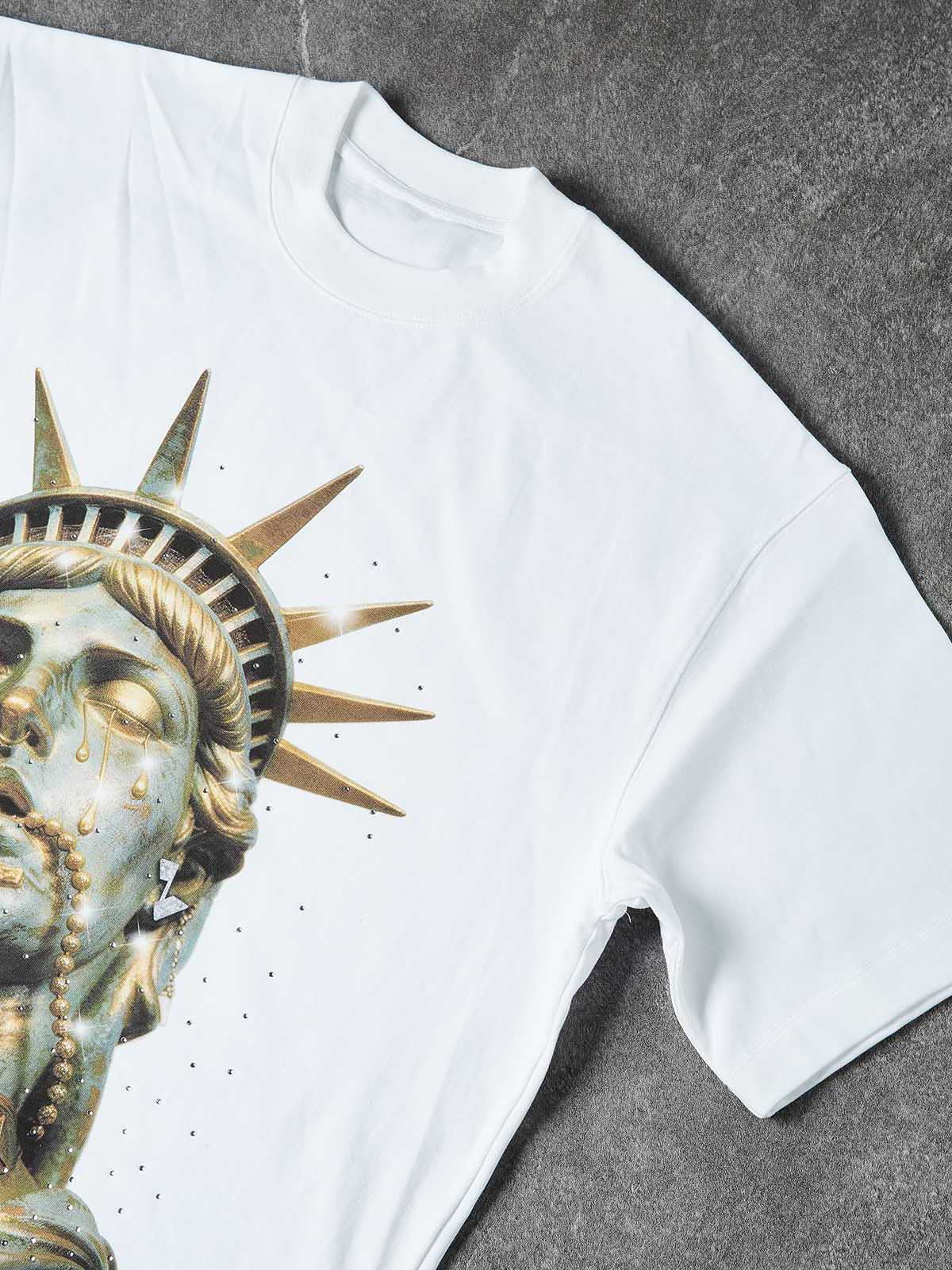 NOISSEY GOLDEN LIBERTY - BRONZE STATUE ICED OUT ART TEE - Image 7
