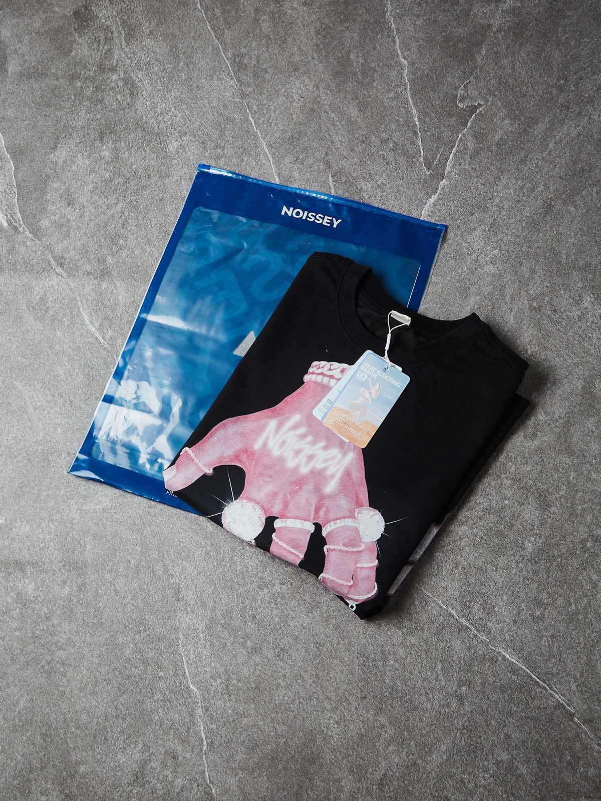 NOISSEY "Hand of Seraph" Pink Neon Tank Top - Onyx Black - Image 5
