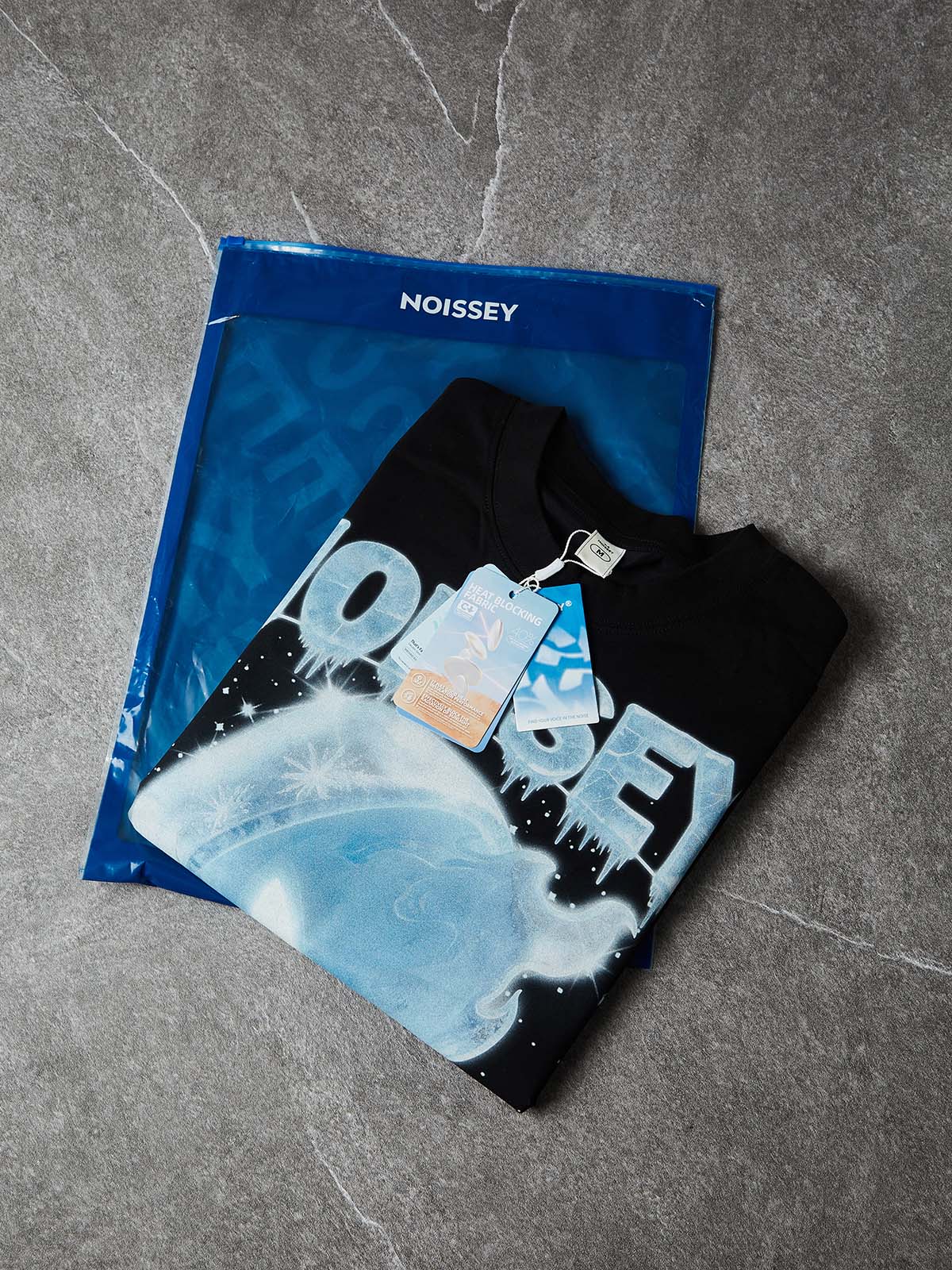 NOISSEY "Ice Fire Sprite" Oversize Heavyweight Glossy Art Tee - Onyx Black - Image 8
