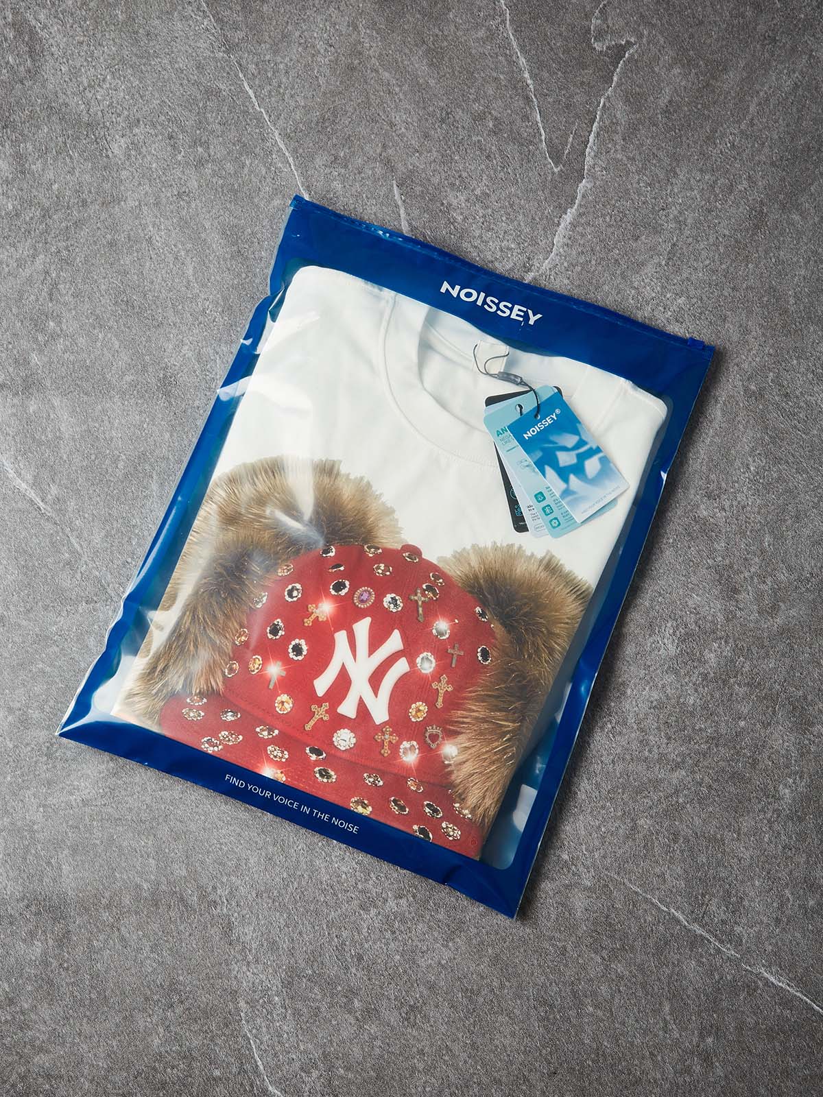 NOISSEY ICED OUT RED CAP FIGURE GRAPHIC LONG SLEEVE STREETWEAR SHIRT - Image 6
