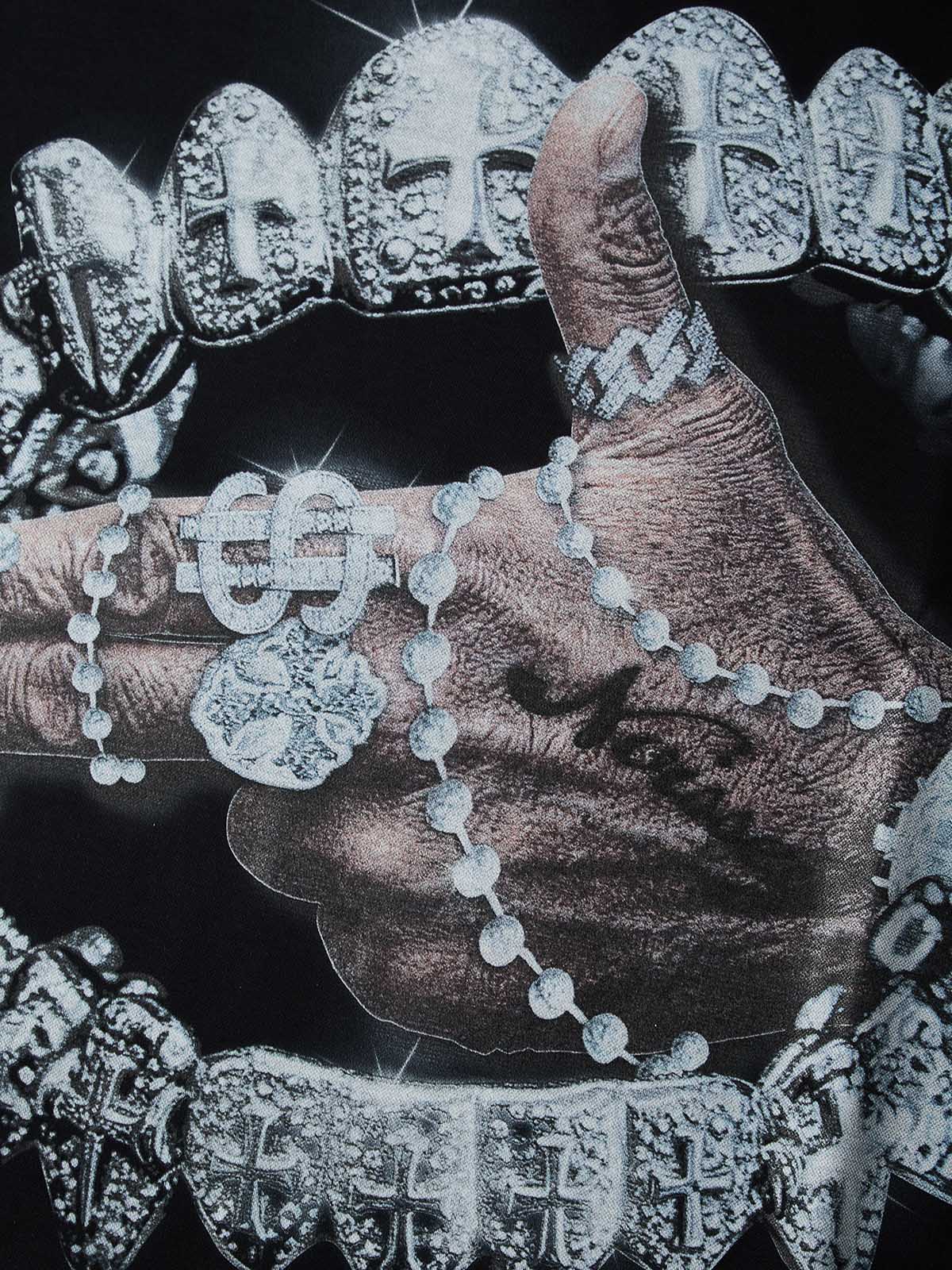 NOISSEY "Iced-out Rosary" Graphic Sweatshirt - Heavyweight Jet Black - Image 2