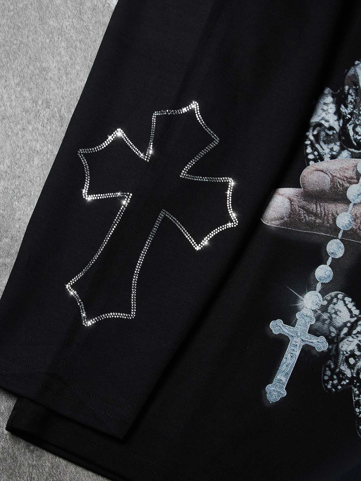 NOISSEY "Iced-out Rosary" Graphic Sweatshirt - Heavyweight Jet Black - Image 6