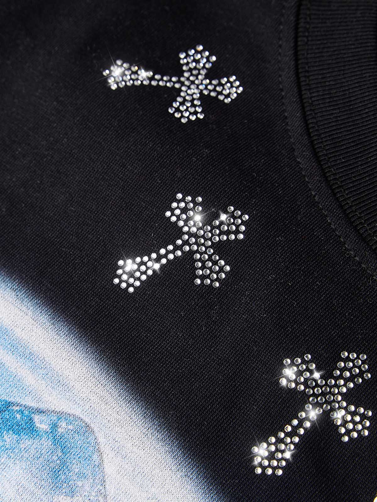NOISSEY "Lean Blessing" Black Vest - Diamond Rhinestone Graphic - Image 5