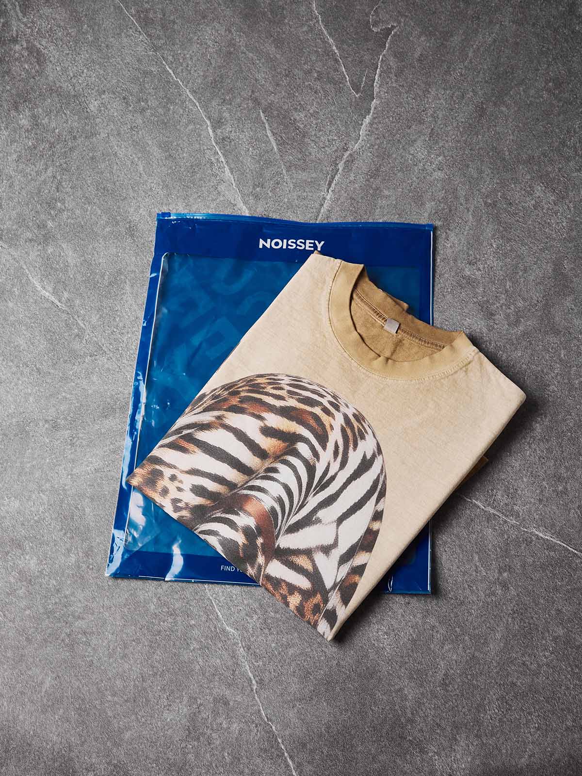 NOISSEY "Leopard Bandit" Graphic Oversized Tee - Sand Beige - Image 6
