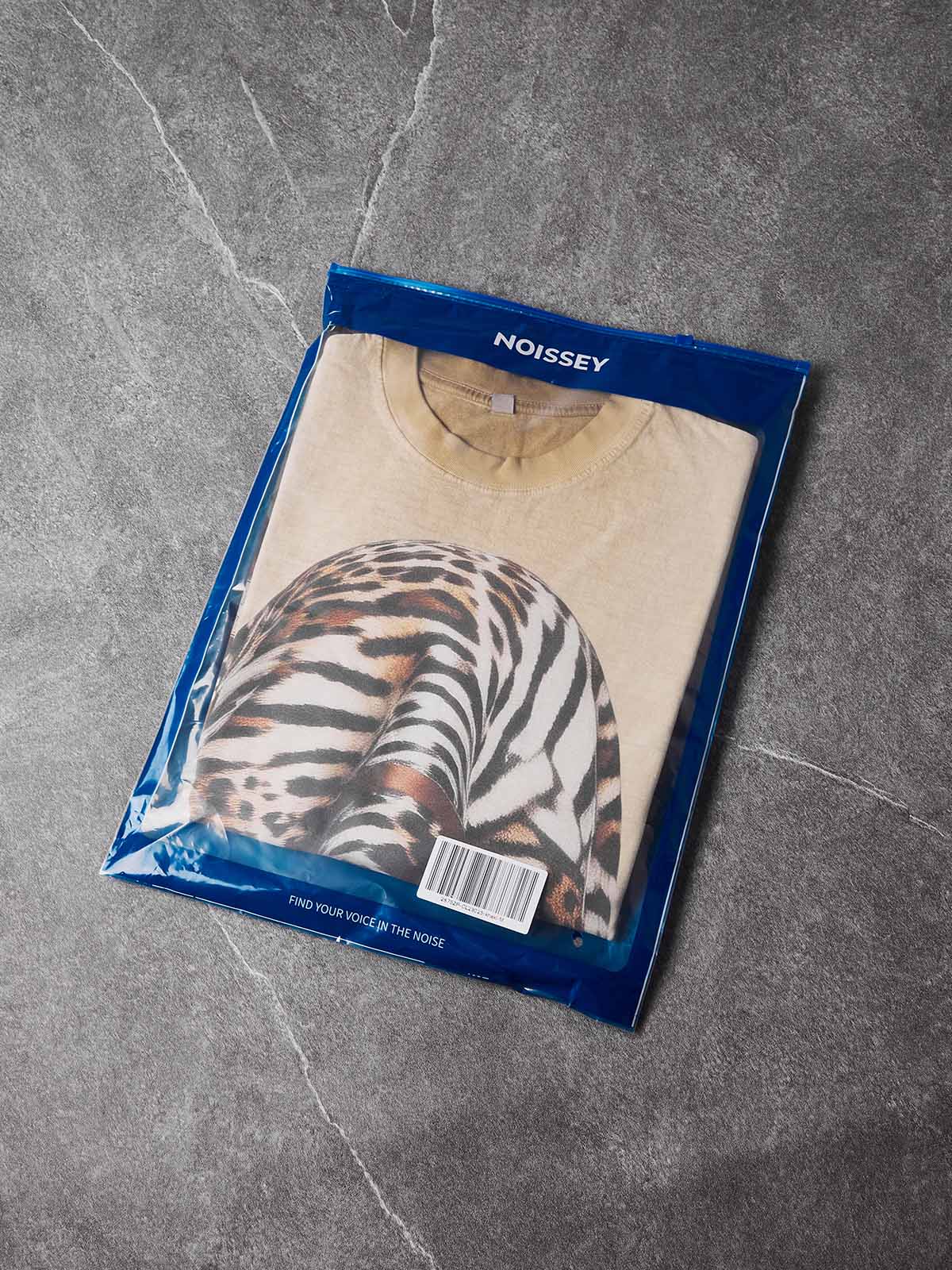 NOISSEY "Leopard Bandit" Graphic Oversized Tee - Sand Beige - Image 7