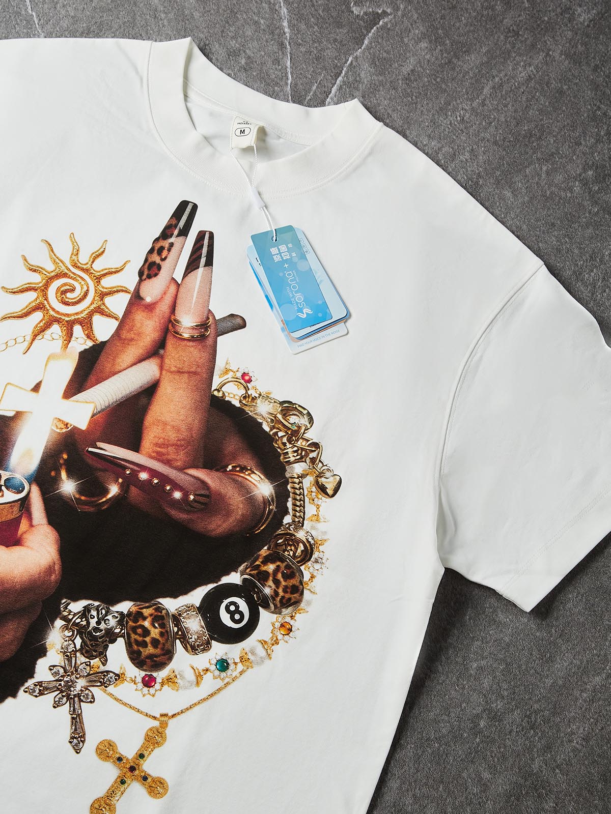 NOISSEY "Leopard Nails" White Tee - Oversized Graphic T-Shirt - Image 3