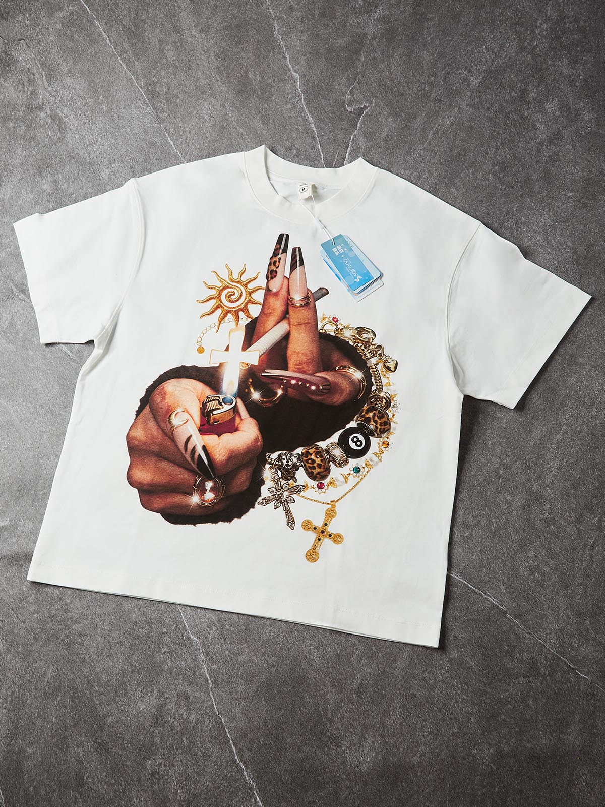 NOISSEY "Leopard Nails" White Tee - Oversized Graphic T-Shirt - Image 4