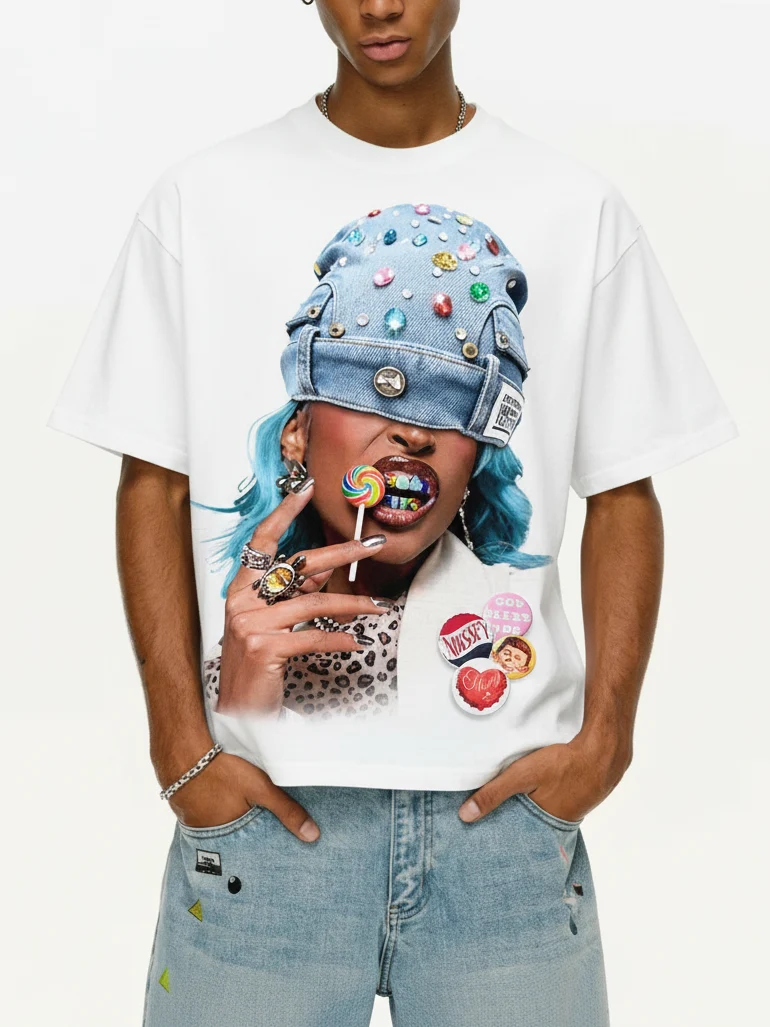 NOISSEY "Lollipop Icon" White Tee - DIY Graphic T-Shirt - Image 3