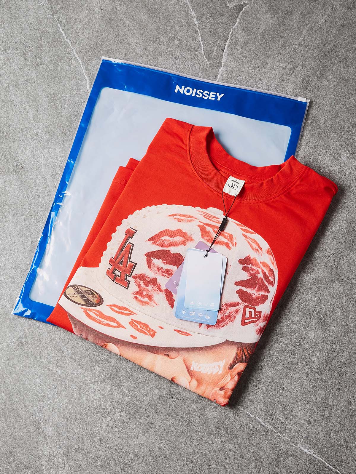 NOISSEY "LOVE HATE" Red Tee - Boxy Cartoon Print T-Shirt - Image 7