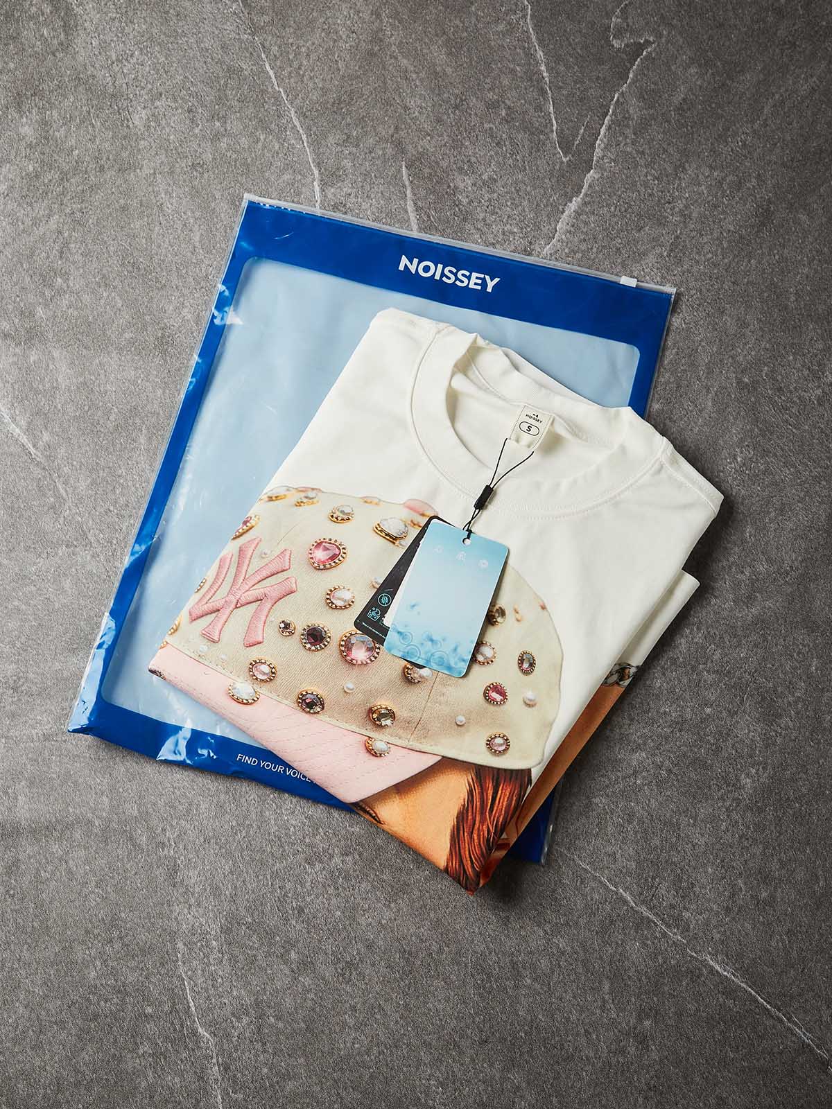 NOISSEY "Lucky Clover Kid" Graphic Long Sleeve - Heavyweight Studio White - Image 5