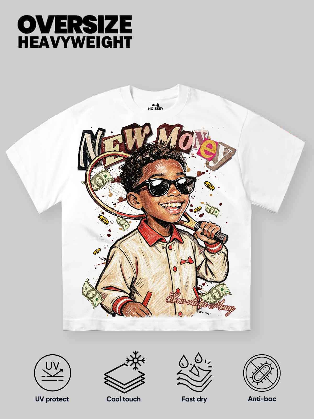 NOISSEY "NEW MONEY" TENNIS BOY GRAFFITI ART TEE - Image 3