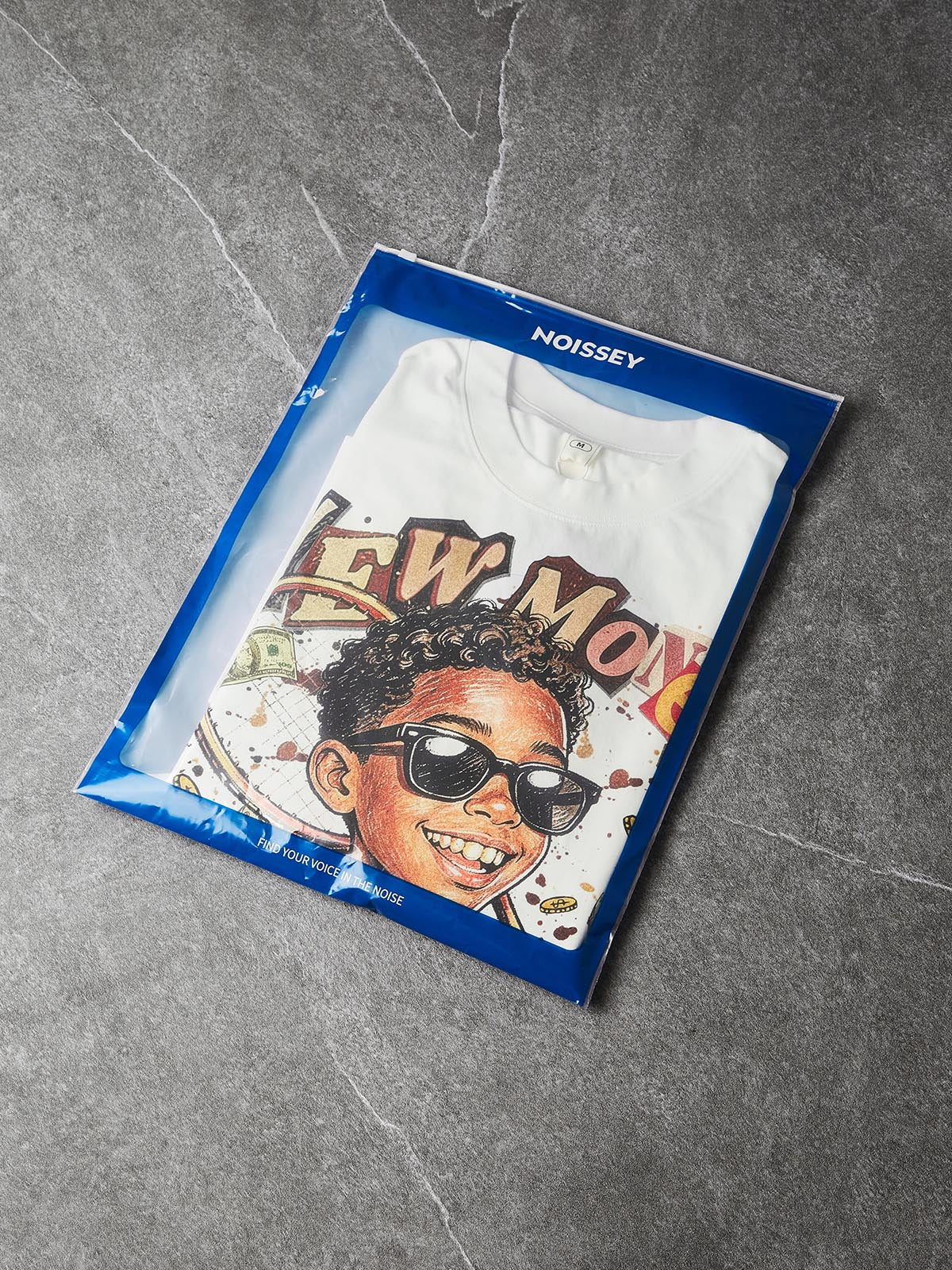 NOISSEY "NEW MONEY" TENNIS BOY GRAFFITI ART TEE - Image 4