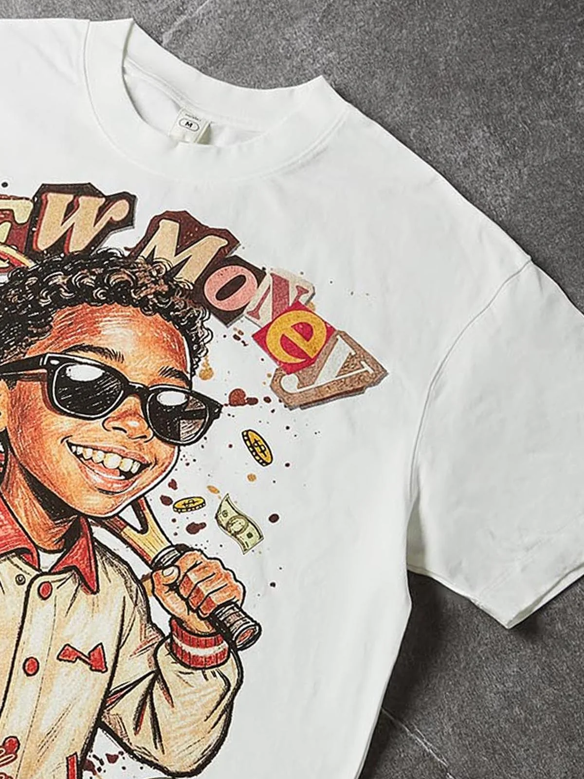 NOISSEY "NEW MONEY" TENNIS BOY GRAFFITI ART TEE - Image 5