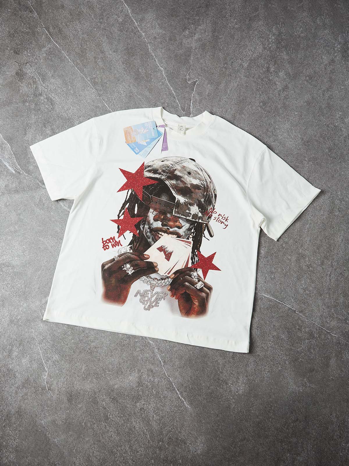 NOISSEY "NO RISK NO STORY" GAMBLER ARTWORK OVERSIZED TEE - Image 5