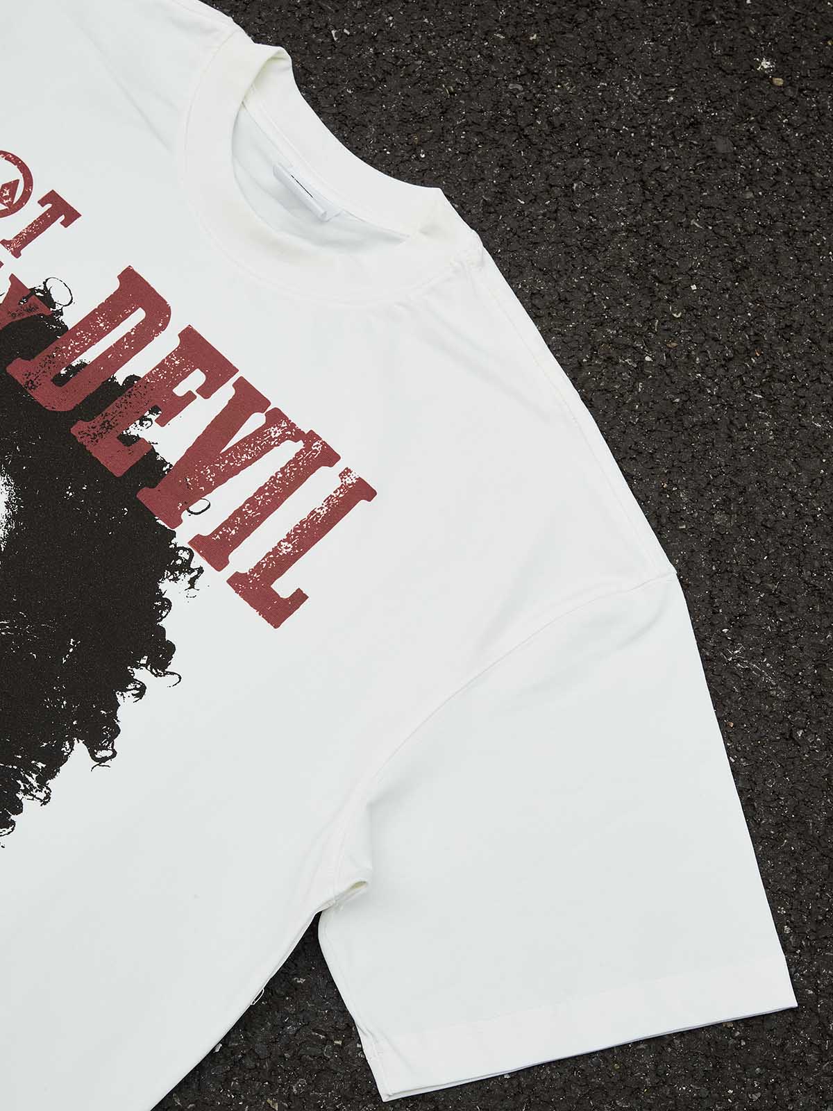 NOISSEY "Not Today Devil" Boxy Oversized Tee - Vintage Portrait Graphic Streetwear - Image 9
